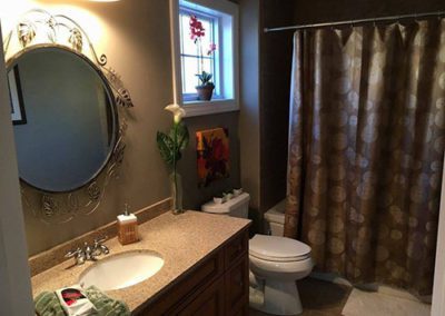 a newly painted bathroom