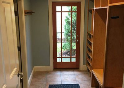 inside of a hallway with new painted walls