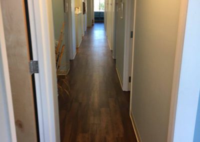 painted hallway in a building