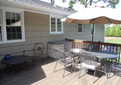 outdoor patio with freshly painted house