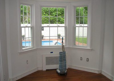 a pop out eating area with white walls