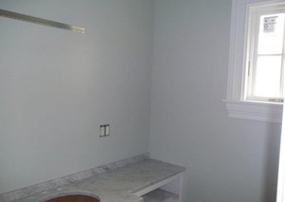 blue paint on walls in a room