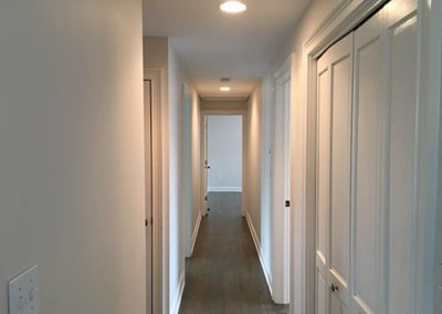 a hallway with new paint